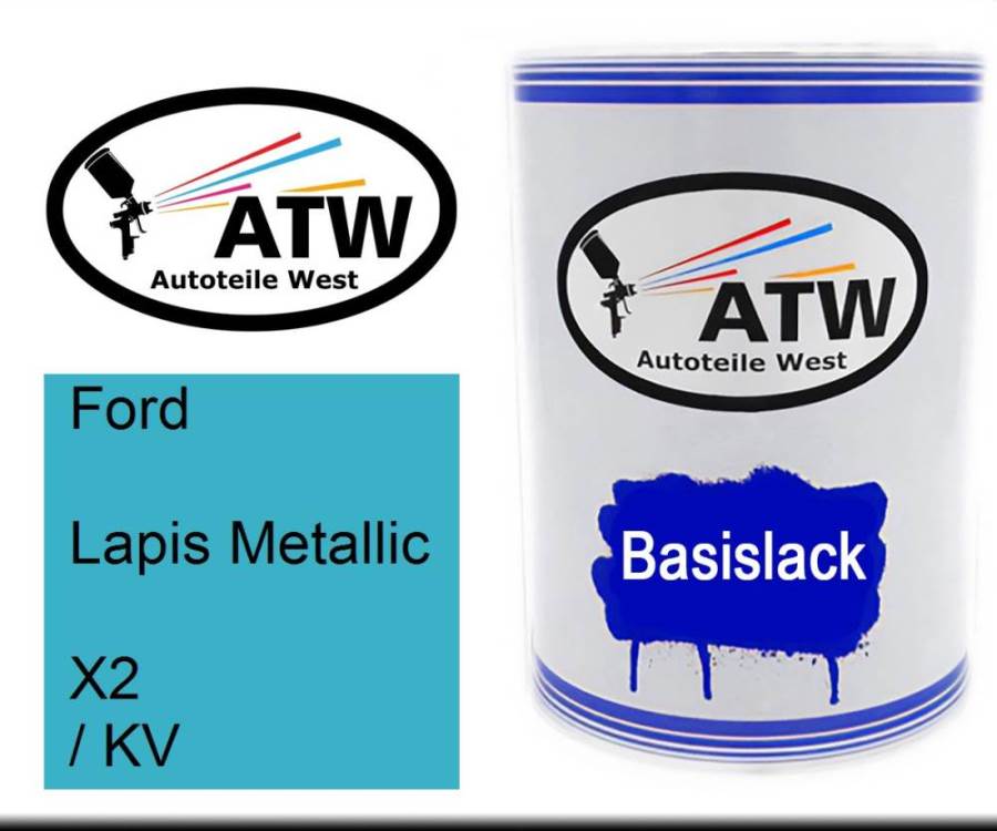 Ford, Lapis Metallic, X2 / KV: 500ml Lackdose, von ATW Autoteile West.